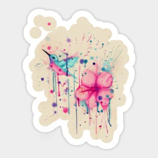 Hibiscus Hummingbird Sticker